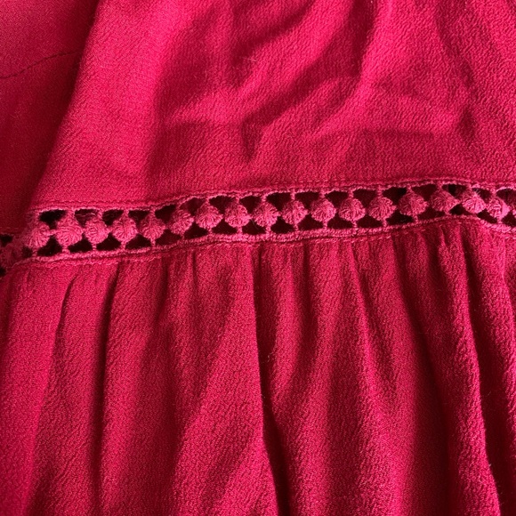 Burgundy cutout peasant top - Picture 3 of 7